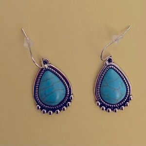 Silver Tone Teardrop Earrings